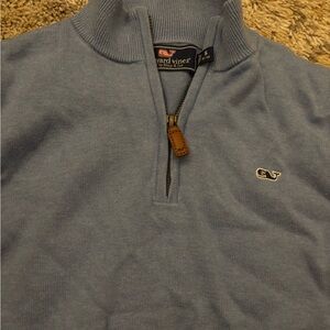 Vineyard Vines Men's Zip-Up Sweater in Light Blue